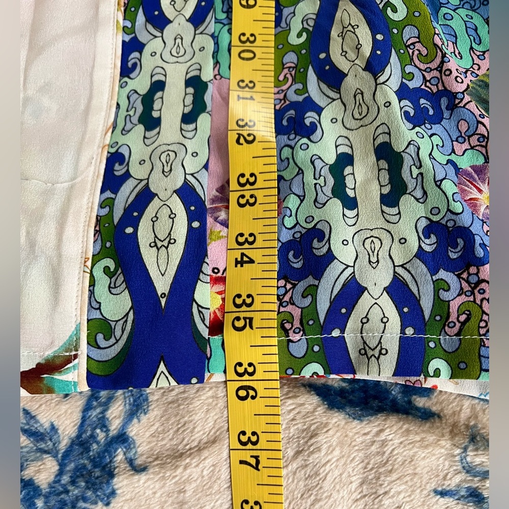 Johnny Was Colorful 100% Silk Floral Short Robe - Picture 12 of 13